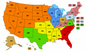 USA map to find sales professionals for each state